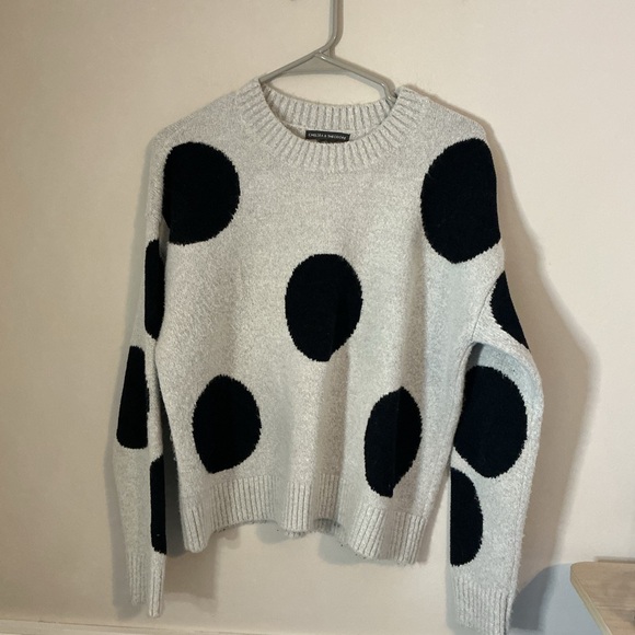 Chelsea & Theodore Abstract Circle Knit Sweater Black White Size Small - Picture 8 of 9